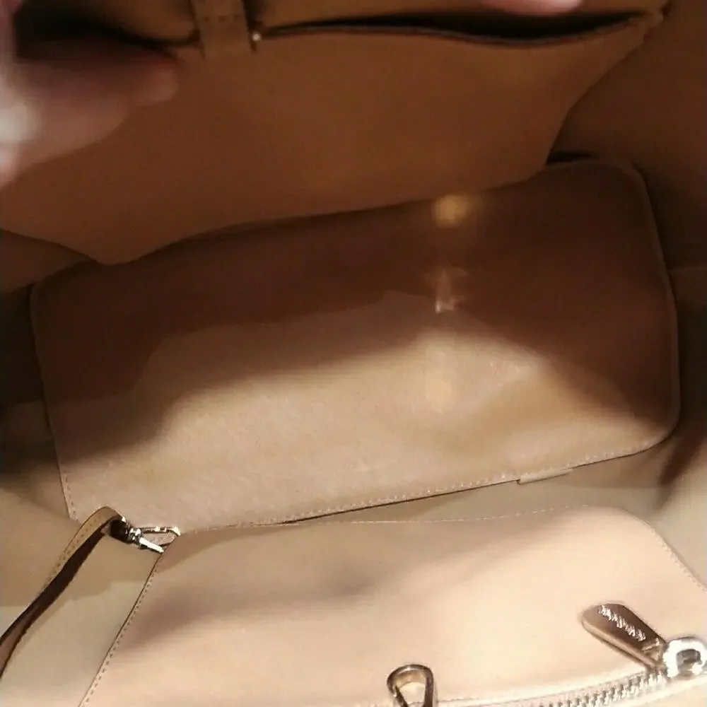 Michael Kors Tan Leather Handbag Large Tote Shopper Bag EUC